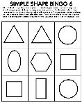 Simple Shape Bingo 6 coloring page