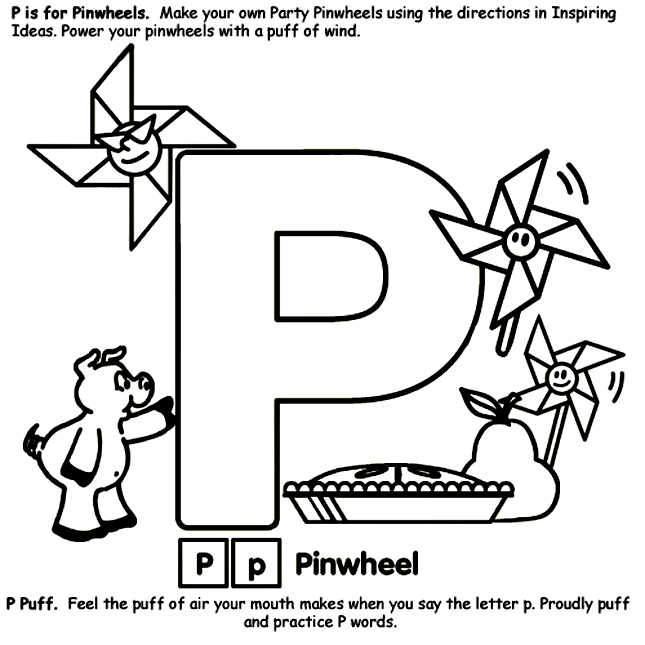 Alphabet P coloring page