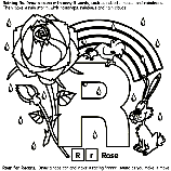 Alphabet R coloring page