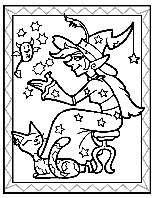 Sitting Witch coloring page