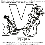 Alphabet V coloring page