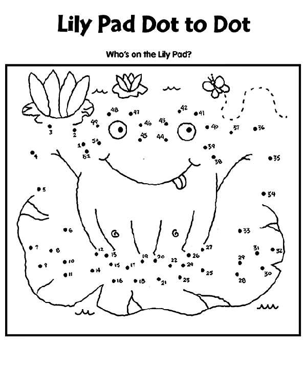 Lily Pad Dot to Dot coloring page