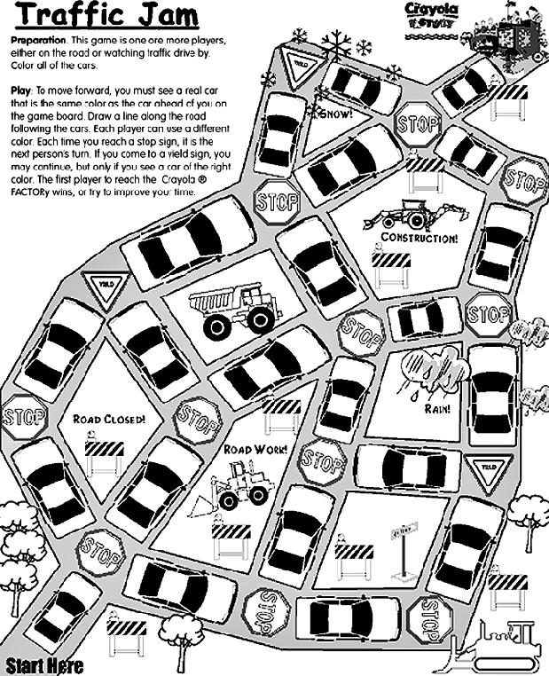 Traffic Jam Game coloring page