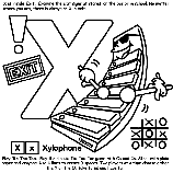 Alphabet X coloring page