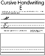 Cursive E coloring page