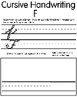 Cursive F coloring page