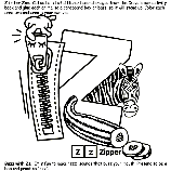 Alphabet Z coloring page