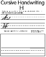 Cursive H coloring page