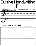 Cursive T coloring page