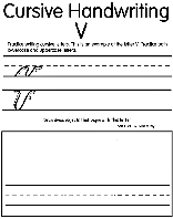 Cursive V coloring page