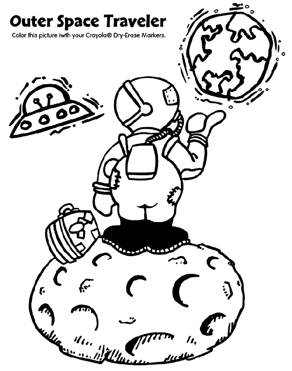 Outer Space Travel coloring page