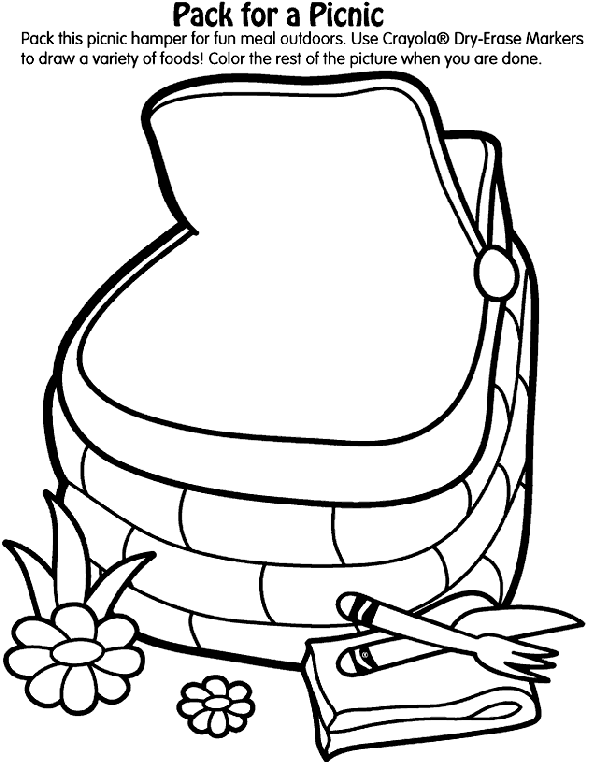 Pack a Picnic coloring page