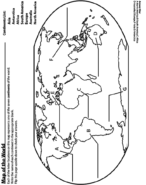 World Map coloring page