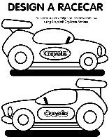 Design a Racecar coloring page