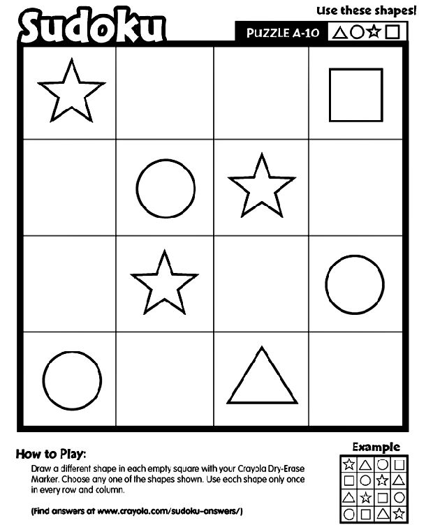 Sudoku A-10 coloring page