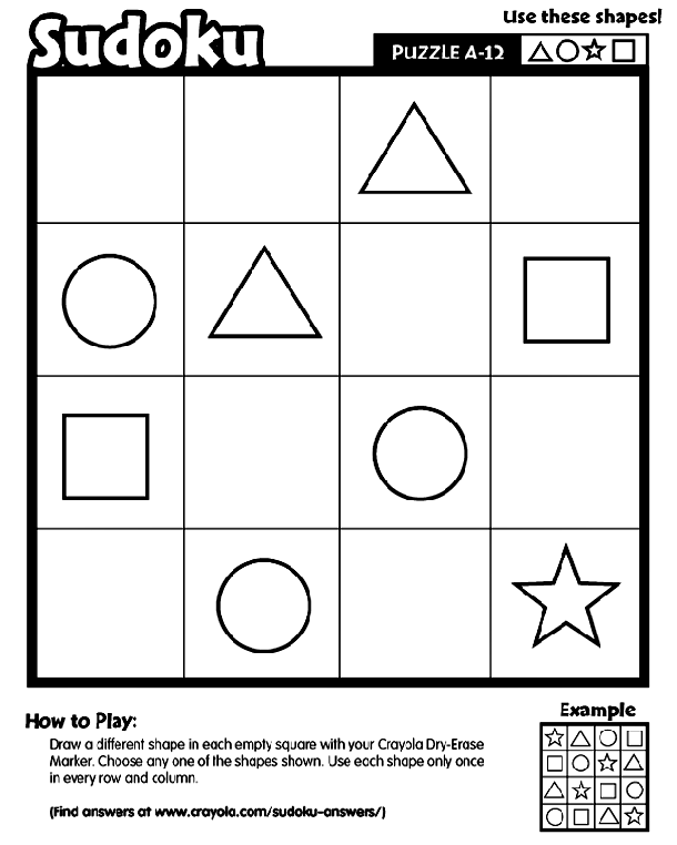 Sudoku A-12 coloring page