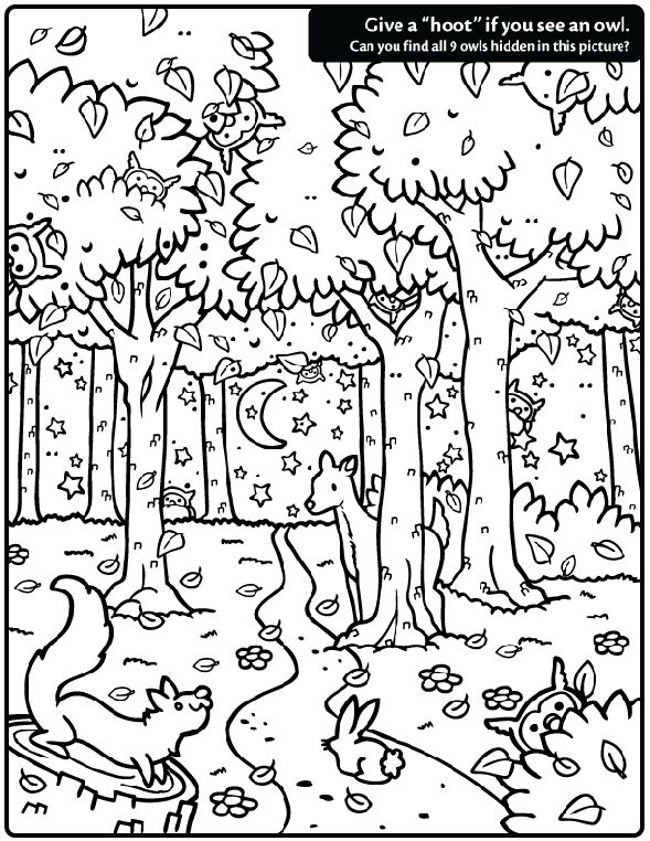 Hidden Owl Find coloring page