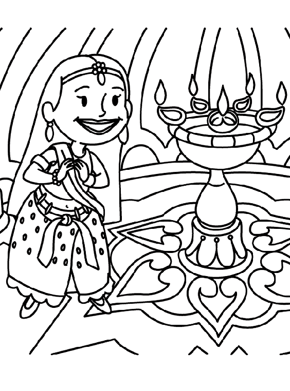 Diwali coloring page