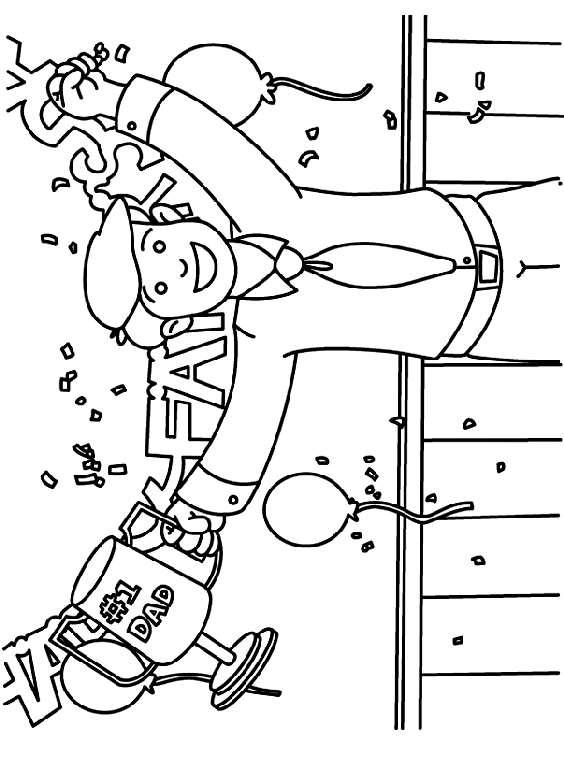 Celebration for Dad coloring page