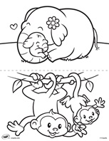 First Pages Elephant And Monkey