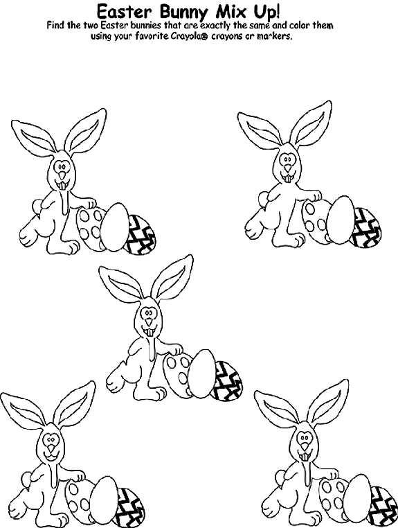 Easter Bunny Mix - up coloring page