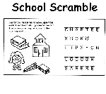 School Scramble coloring page