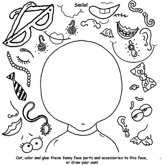 Create a Funny Face coloring page