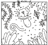 Monkey Connect the Dots coloring page