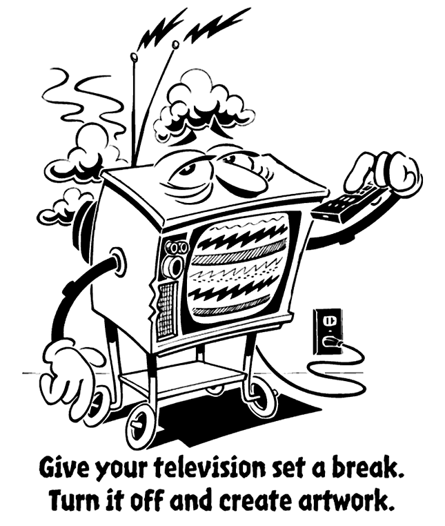 Give Your Television a Break coloring page
