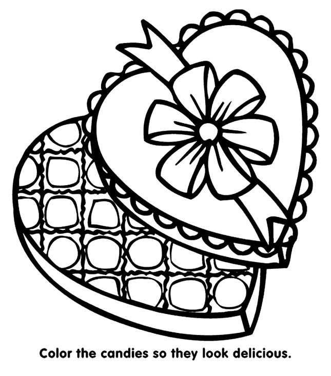 Valentine's Candy coloring page