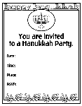 Hanukkah - Party Invitation coloring page