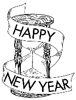 New Year&#39;s Hour Glass coloring page