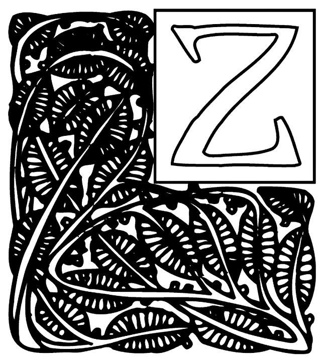 Alphabet Garden Z coloring page