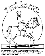 Paul Revere coloring page