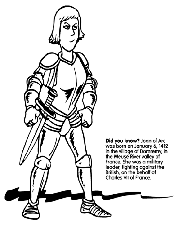 Joan of Arc coloring page
