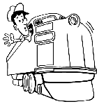 Train and Engineer coloring page