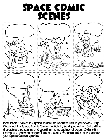 Space Comic Scenes coloring page