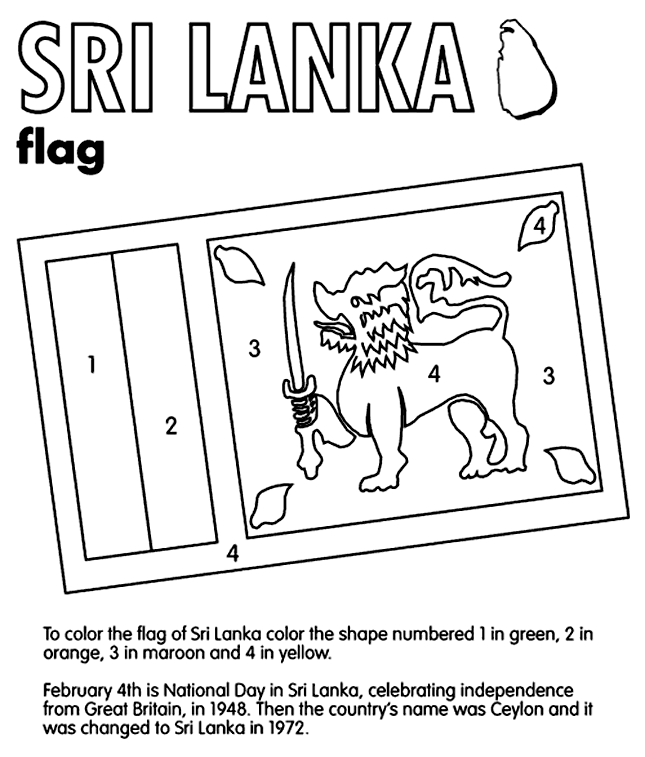 Sri Lanka coloring page