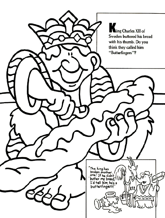 King Charles XII coloring page