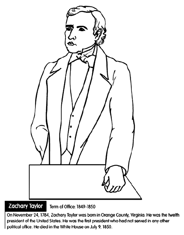 U.S. President Zachary Taylor coloring page