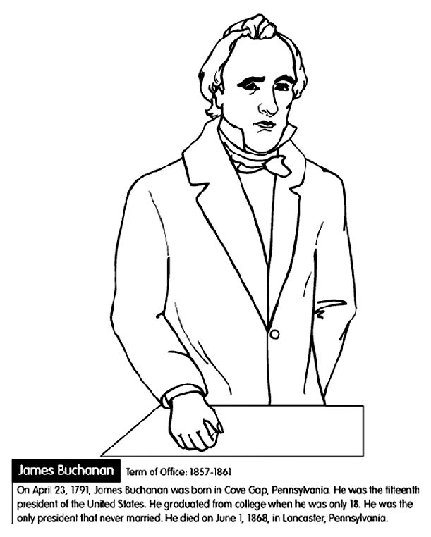 U.S. President James Buchanan coloring page