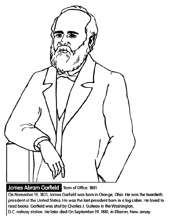 U.S. President James Garfield coloring page