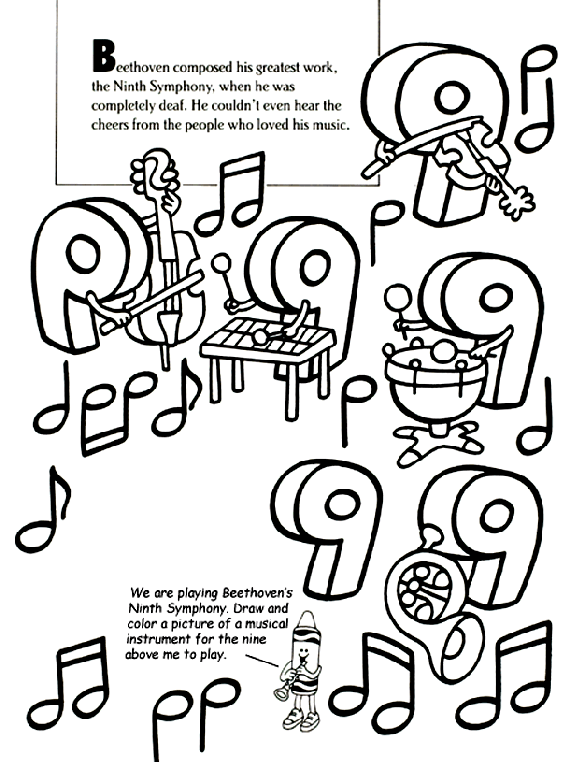 Beethoven's Ninth Symphony coloring page