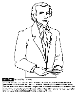 U.S. President John Tyler coloring page