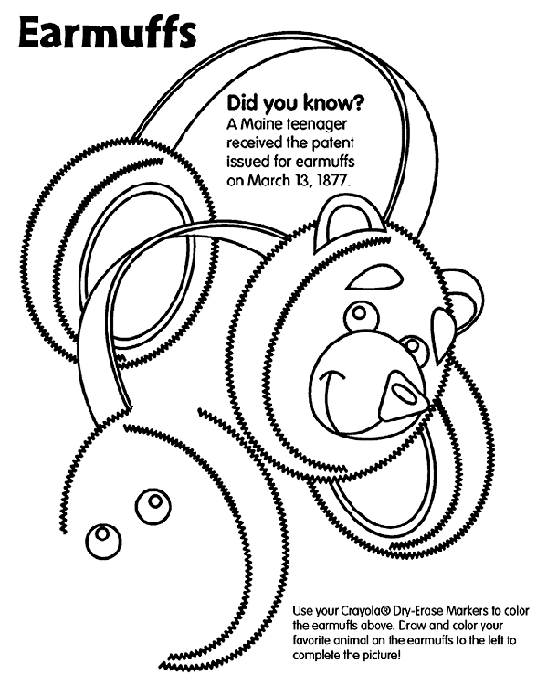 Earmuffs coloring page