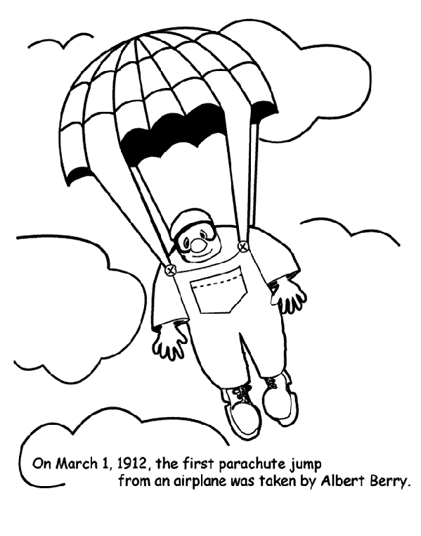 First Parachute Jump coloring page