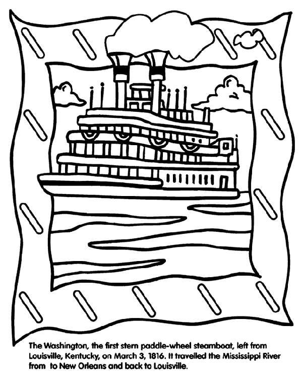 Steamboat coloring page