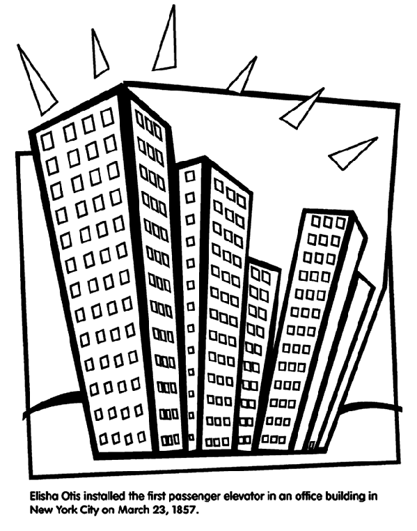First Elevator for People coloring page