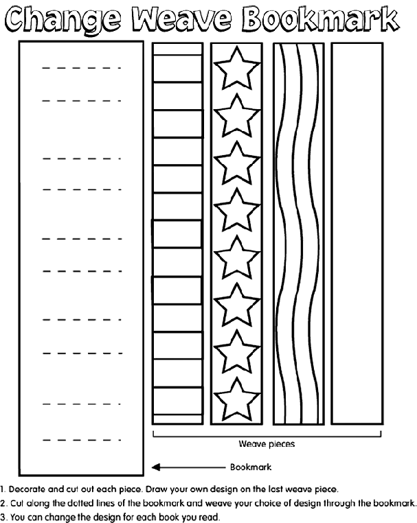 Weave Bookmark coloring page