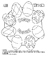 Easter Egg Wreath coloring page